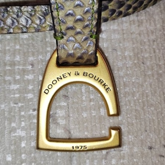 Dooney and Bourke Python-Embossed Gray Handbag - Picture 5 of 10